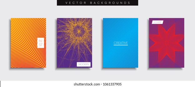 Vector cover designs. Future Poster template. Smartphone modern background set.