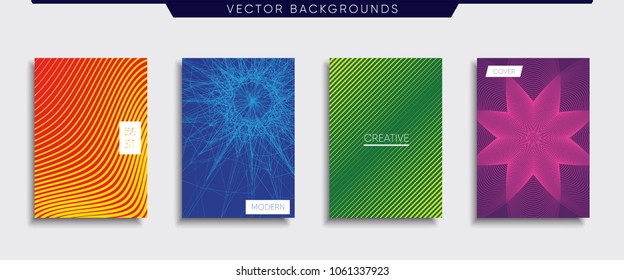 Vector cover designs. Future Poster template. Smartphone modern background set.