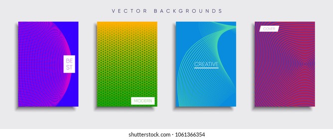 Vector cover designs. Future Poster template. Smartphone modern background set.
