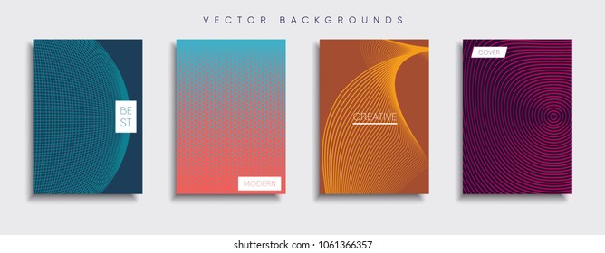Vector cover designs. Future Poster template. Smartphone modern background set.