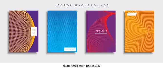 Vector cover designs. Future Poster template. Smartphone modern background set.