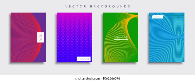 Vector cover designs. Future Poster template. Smartphone modern background set.
