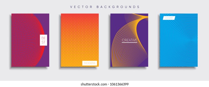 Vector cover designs. Future Poster template. Smartphone modern background set.