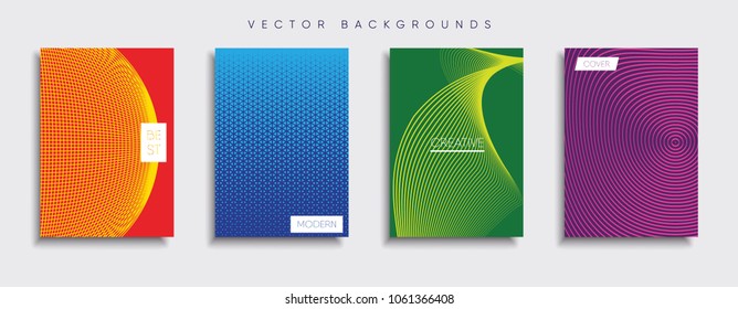 Vector cover designs. Future Poster template. Smartphone modern background set.