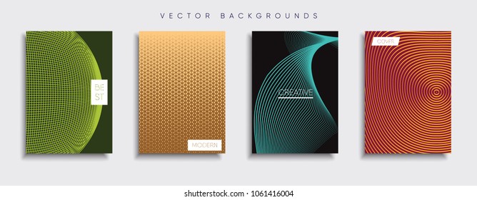 Vector cover designs. Future Poster template. Smartphone modern background set.