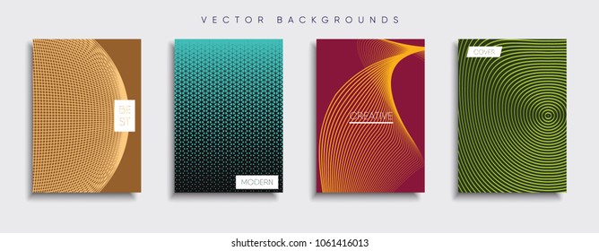 Vector cover designs. Future Poster template. Smartphone modern background set.