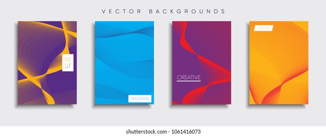 Vector cover designs. Future Poster template. Smartphone modern background set.