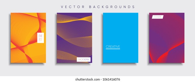 Vector cover designs. Future Poster template. Smartphone modern background set.