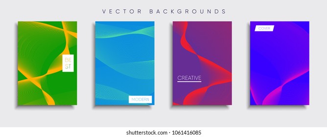 Vector cover designs. Future Poster template. Smartphone modern background set.