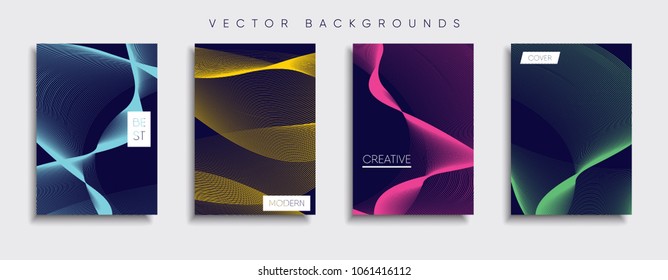 Vector cover designs. Future Poster template. Smartphone modern background set.