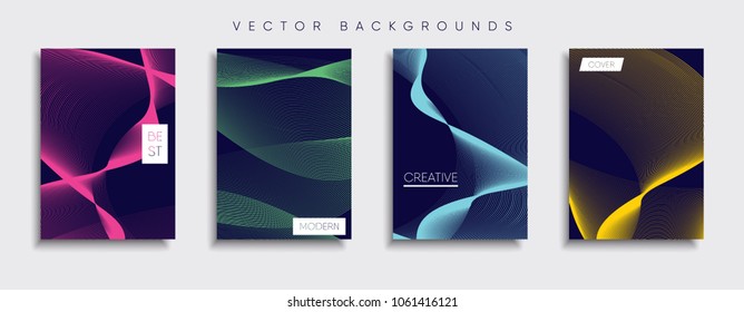 Vector cover designs. Future Poster template. Smartphone modern background set.