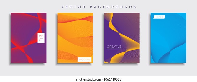 Vector cover designs. Future Poster template. Smartphone modern background set.