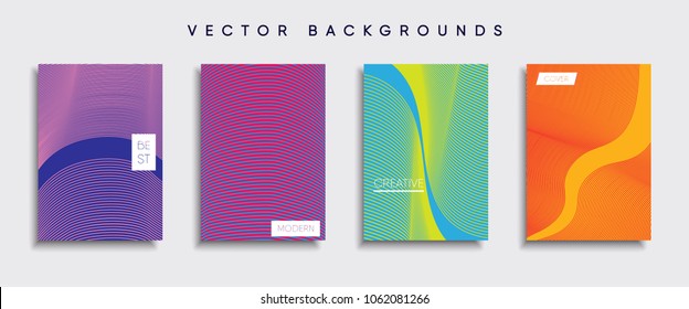 Vector cover designs. Future Poster template. Smartphone modern background set.