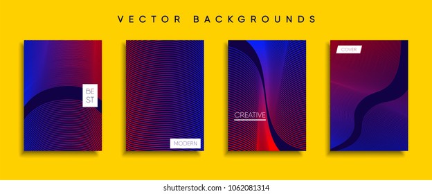Vector cover designs. Future Poster template. Smartphone modern background set.