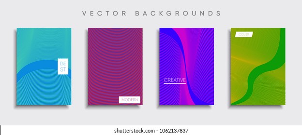 Vector cover designs. Future Poster template. Smartphone modern background set.