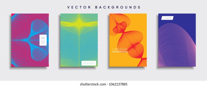 Vector cover designs. Future Poster template. Smartphone modern background set.