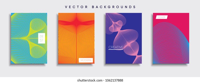 Vector cover designs. Future Poster template. Smartphone modern background set.