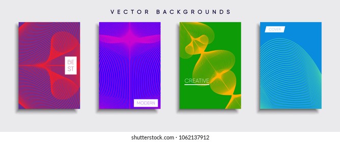 Vector cover designs. Future Poster template. Smartphone modern background set.