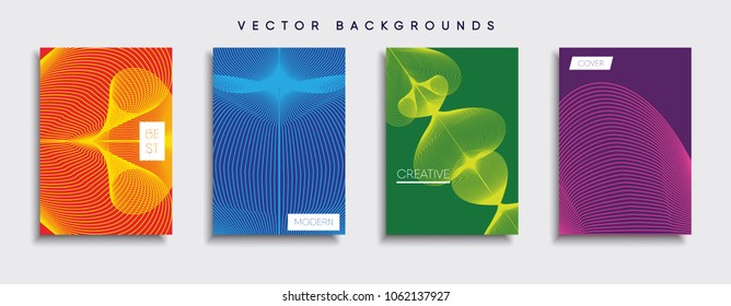 Vector cover designs. Future Poster template. Smartphone modern background set.
