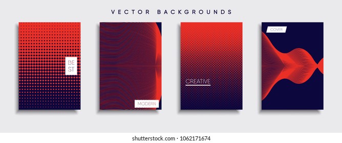 Vector cover designs. Future Poster template. Smartphone modern background set.
