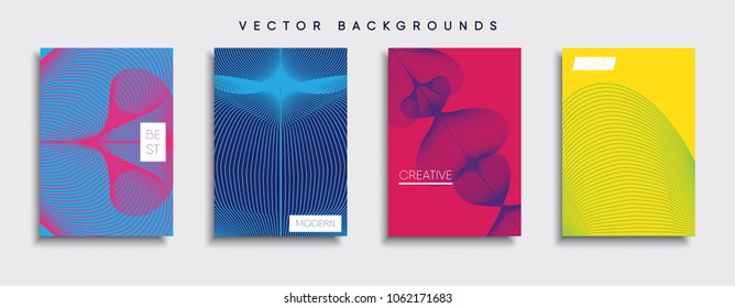 Vector cover designs. Future Poster template. Smartphone modern background set.