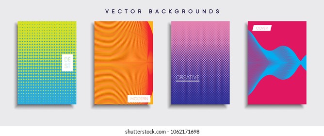Vector cover designs. Future Poster template. Smartphone modern background set.