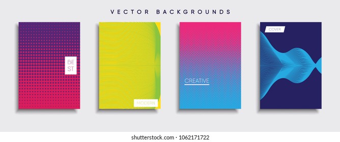 Vector cover designs. Future Poster template. Smartphone modern background set.