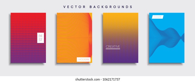 Vector cover designs. Future Poster template. Smartphone modern background set.