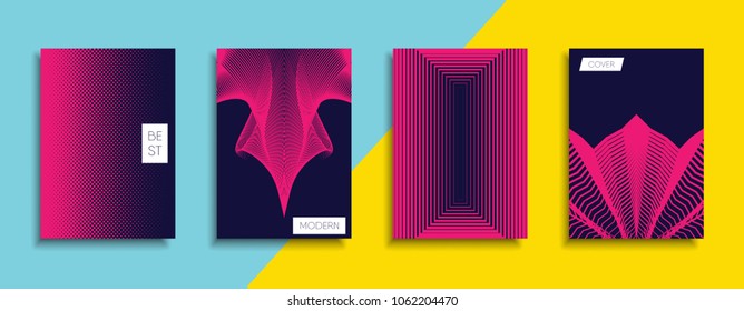 Vector cover designs. Future Poster template. Smartphone modern background set.