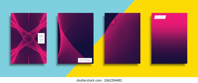 Vector cover designs. Future Poster template. Smartphone modern background set.