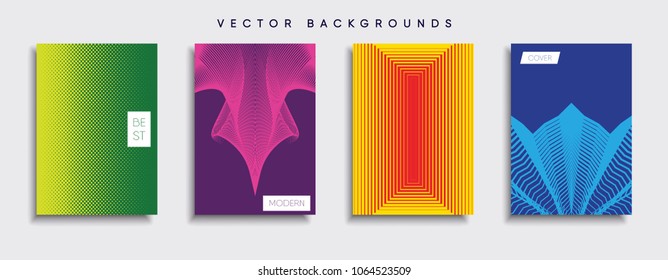Vector cover designs. Future Poster template. Smartphone modern background set.