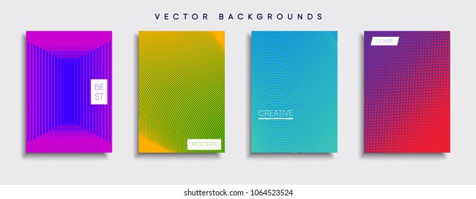 Vector cover designs. Future Poster template. Smartphone modern background set.