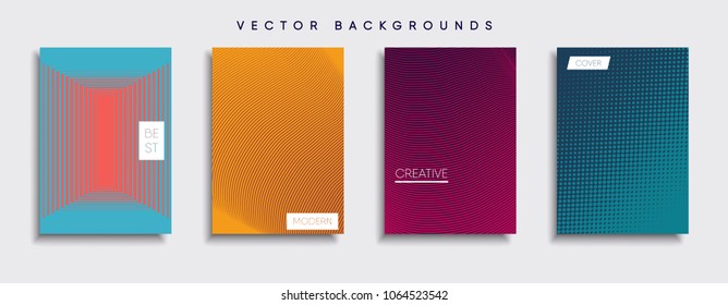 Vector cover designs. Future Poster template. Smartphone modern background set.