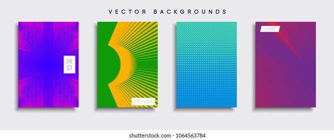 Vector cover designs. Future Poster template. Smartphone modern background set.