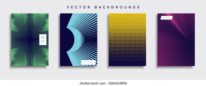 Vector cover designs. Future Poster template. Smartphone modern background set.