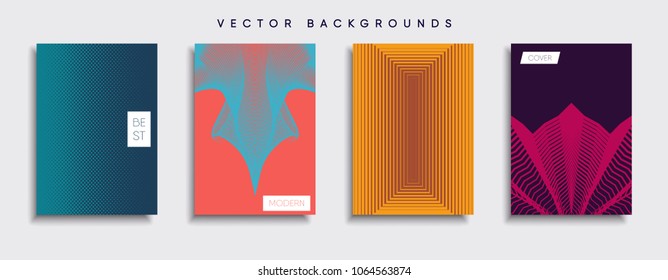 Vector cover designs. Future Poster template. Smartphone modern background set.