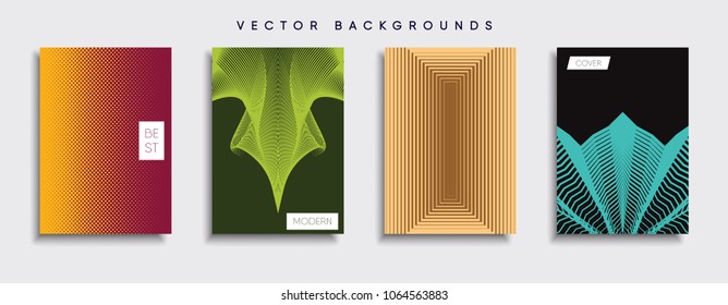 Vector cover designs. Future Poster template. Smartphone modern background set.