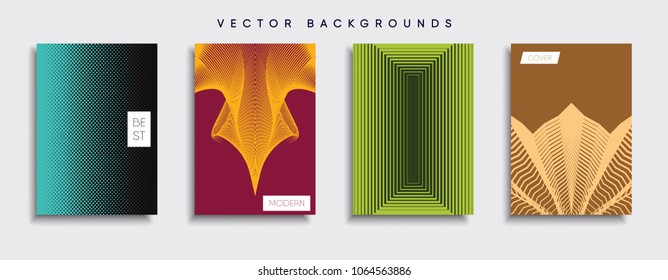 Vector cover designs. Future Poster template. Smartphone modern background set.