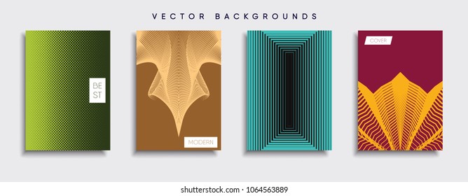 Vector cover designs. Future Poster template. Smartphone modern background set.