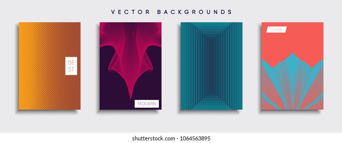Vector cover designs. Future Poster template. Smartphone modern background set.