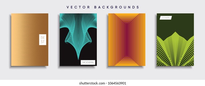 Vector cover designs. Future Poster template. Smartphone modern background set.