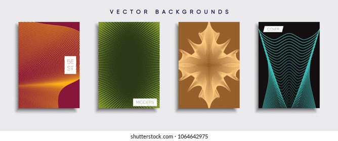 Vector cover designs. Future Poster template. Smartphone modern background set.