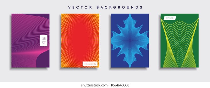 Vector cover designs. Future Poster template. Smartphone modern background set.