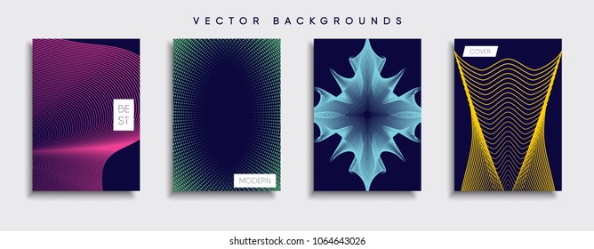 Vector cover designs. Future Poster template. Smartphone modern background set.