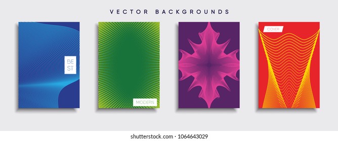 Vector cover designs. Future Poster template. Smartphone modern background set.