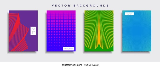Vector cover designs. Future Poster template. Smartphone modern background set.