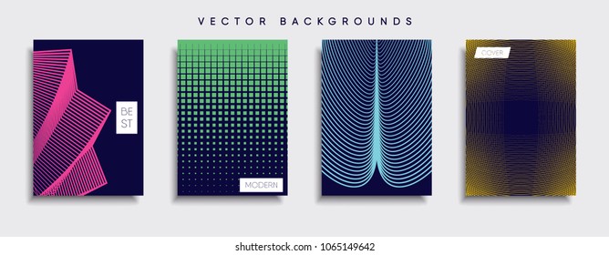 Vector cover designs. Future Poster template. Smartphone modern background set.