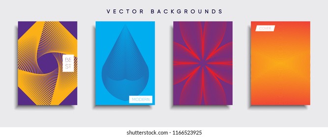 Vector cover designs. Future Poster template. Smartphone modern background set.