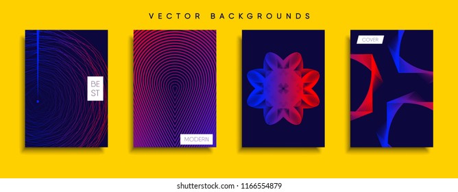 Vector cover designs. Future Poster template. Smartphone modern background set.