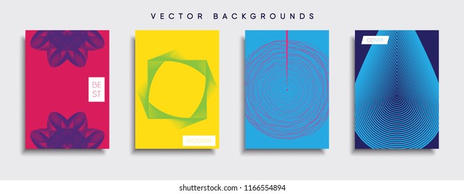 Vector cover designs. Future Poster template. Smartphone modern background set.